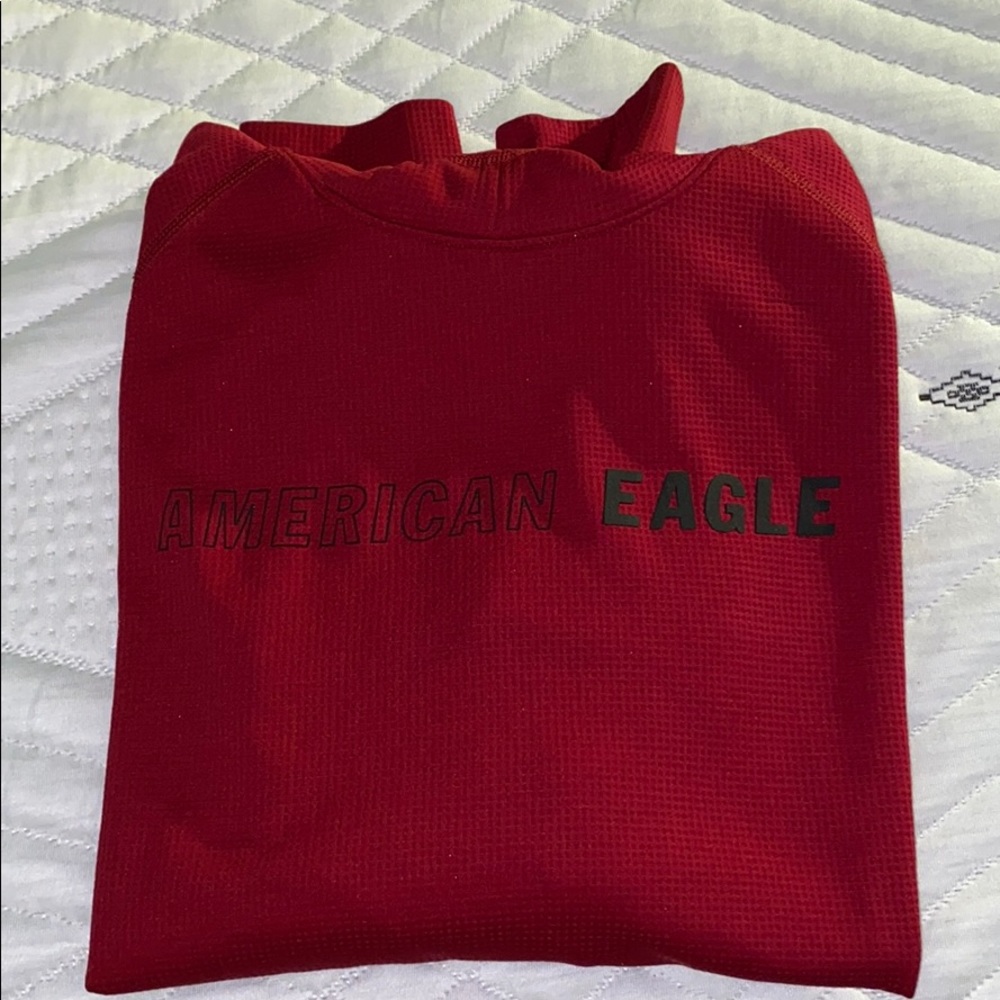Red Pullover Hoodie American Eagle Outfitters